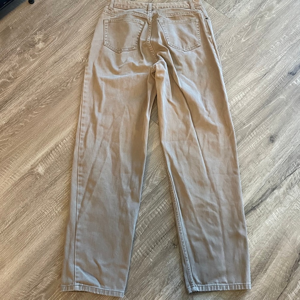 Lands End Fit 3 Khaki Tan Straight Leg Pants Womens 10 High Rise Cotton Twill - Picture 7 of 10